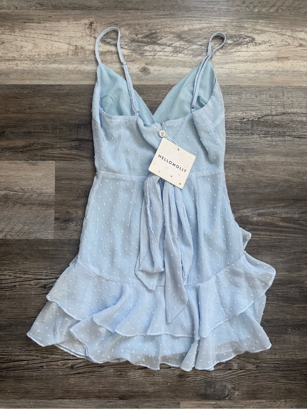 Hello Molly Blue Ruffle Tie-Front Mini Dress - Picture 9 of 12